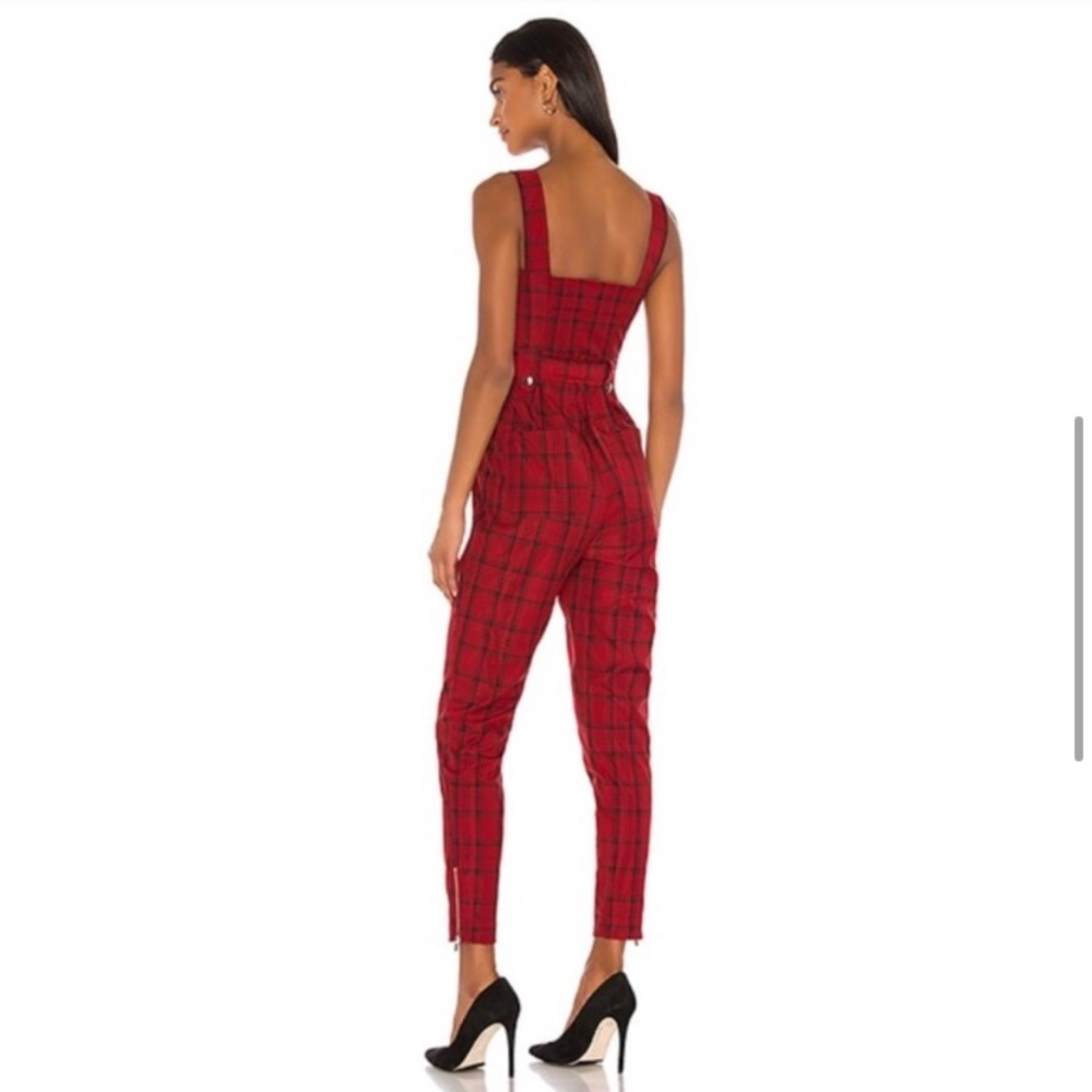 WeWoreWhat Moto Overalls in Red Plaid - Picture 10 of 16